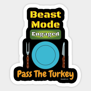 Beast Mode Thanksgiving Sticker